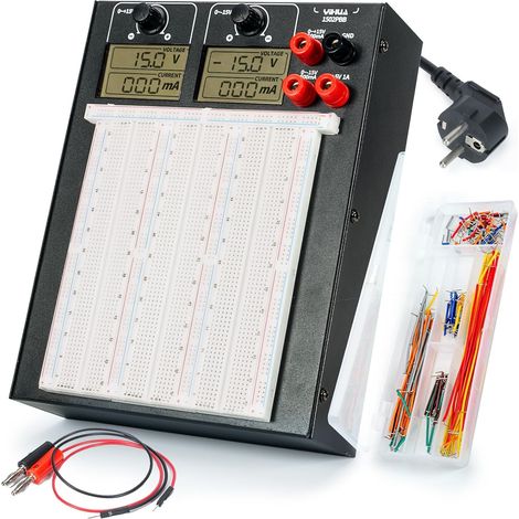 Kit d'alimentation power supply pour planche à pain avec sortie DC + 15V -15V pour kit de composant, électronique breadboard pcb kit(EU PLUG) (1/5)