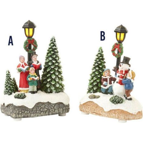 TrAdE Shop Traesio - Paesaggio Statuette Tema Natalizio Da 12,5 Cm Con Luce A Led Vari Modelli - (1/3)