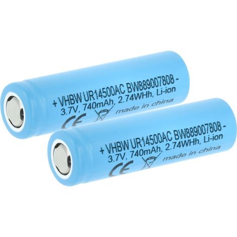 vhbw 2x Akku kompatibel mit Braun 60-N4500cs, 60-N4820cs, 60-N4862cs, 60-N7000CC, 61-B1200s elektrische Zahnbürste (740 mAh, 3,7 V, Li-Ion)