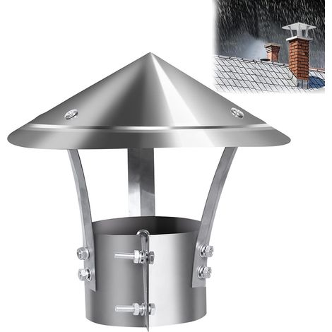 Chapeau De Cheminée Pare Pluie INOX Pour Conduit De Fumée, Anti-Pluie Et Neige, Fumisterie Poele Exterieur Tubage, Diameter 120mm