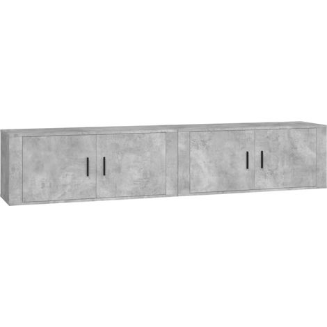 Mobili porta TV da parete scaffale multimediale credenza porta TV sala da pranzo soggiorno camera da letto 2 pezzi 100 x 345 x 40 cm grigio 020028901