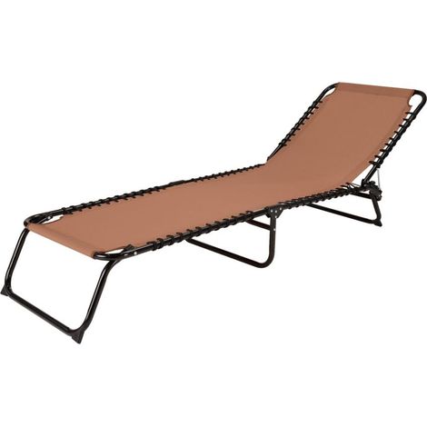 LETTINO PRENDISOLE PIEGHEVOLE DA GIARDINO MULTIPOSIZIONE MARRONE CORFÙ 190X58X30