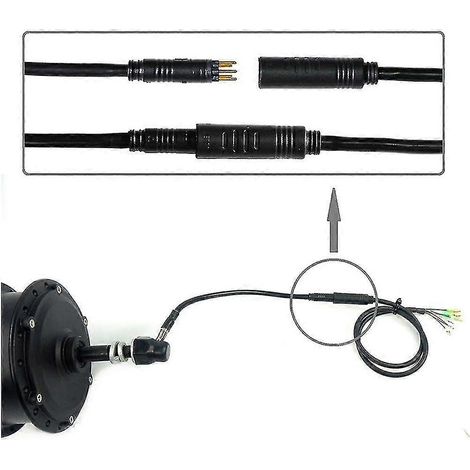 Câble d'extension pour moteur de vélo électrique 9 broches. connecteur étanche de 60 cm. 2 pièces pour roue avant et arrière (1/5)