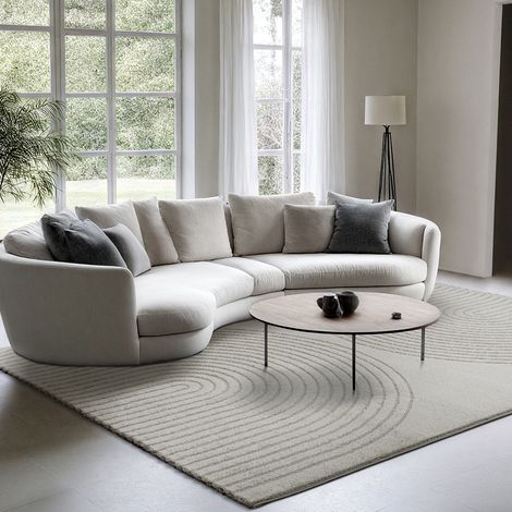 the carpet Elisa moderner Wohnzimmer Teppich, geometrisches Design, hohe Flordichte und angenehm weich, Grau, 140 x 200 cm (1/5)