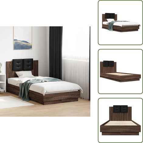 Cadre de lit sans matelas chêne marron 90x190 cm - Cadre De Lit - Lit Double - Lit Design - Literie - Meuble Chambre (1/5)