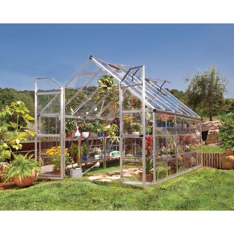 Canopia Octave Invernadero De Jardín Policarbonato Transparente 367X244X229 cm Plateado (1/5)