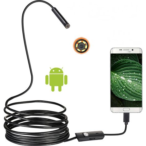 5,5 mm flexibles Kabel für Android-Smartphones mit Kamera, Industrieendoskope, Rohrreparaturen, Zahn- und Kfz-Reparaturen, USB-Kamera, 1 Meter
