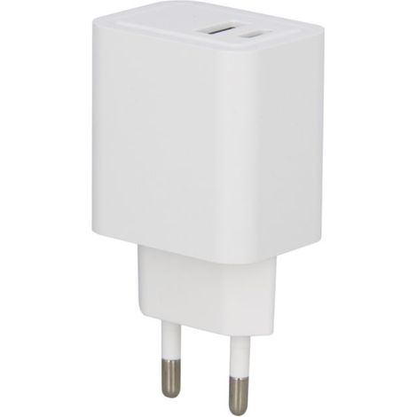 Xanlite - Adaptateur secteur 18W, 2 ports de charge USB-C / USB-A - ADUSB2P