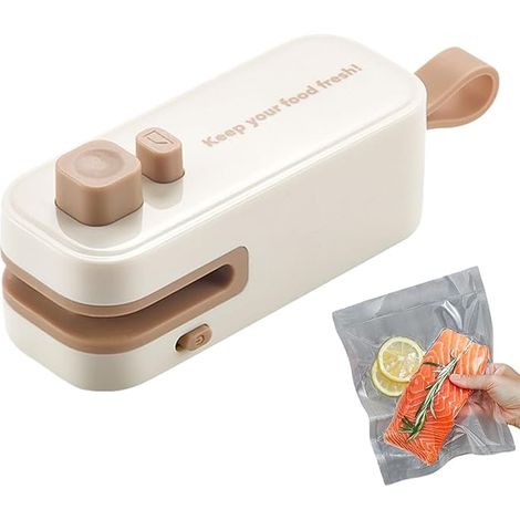 Mini machine à sceller les sacs, machine miniature et chauffante à sceller les sacs, pince de rangement rechargeable par USB avec aimant pour légumes, viande, fromage, frites (1/5)