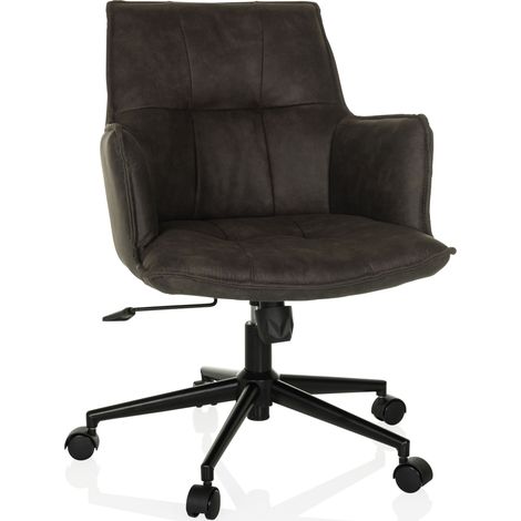 Home Office Stuhl / Drehstuhl SOLAO LIFE Stoff dunkelgrau hjh LIVING