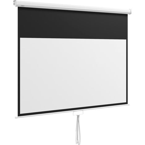 Schermo di proiezione a parete o soffitto 16:9 187 x 8 x 150 cm 4k oscurante per soggiorno moderno ed essenziale in plastica bianca 210000017