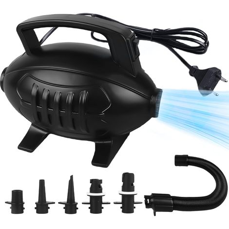 Bomba de aire eléctrica de 600 W - Bomba de aire eléctrica con 5 boquillas - Bomba eléctrica para inflar - Bomba para colchón de aire - Piscina inflable (1/5)