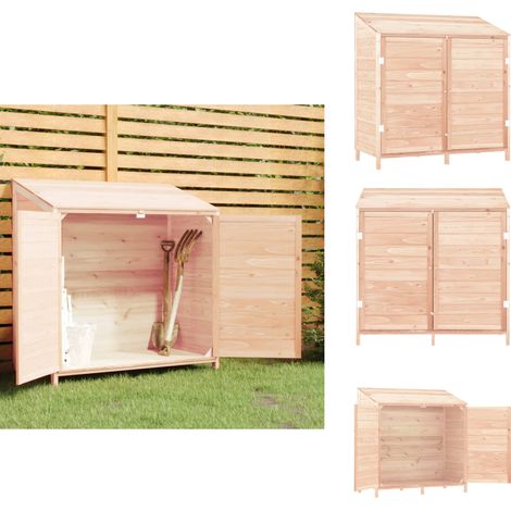 Geräteschuppen 102x52x112 cm Massivholz Tanne - Holzgartenhaus - Gartenhütte - Geräteschuppen - Werkzeuglager - Outdooraufbewahrung (1/5)