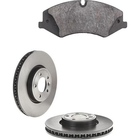 KIT FRENI ANTERIORI compatibile con LAND ROVER RANGE ROVER IV (L405) - DISCHI + PASTIGLIE OEM: MDB3124, MDB3129, MDB3461, MDB4102 / 18734 , 18735 /SOSTITUZIONE DIRETTA/BASSA POLVERE/SILENZIOSO (1/5)