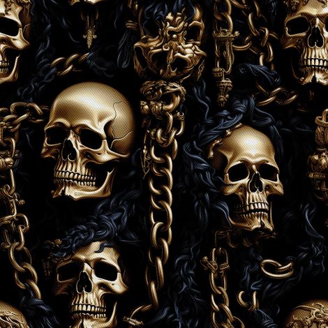 Tela decorativa para exteriores Oxford - Motivo de calavera I DX5020 (1/5)