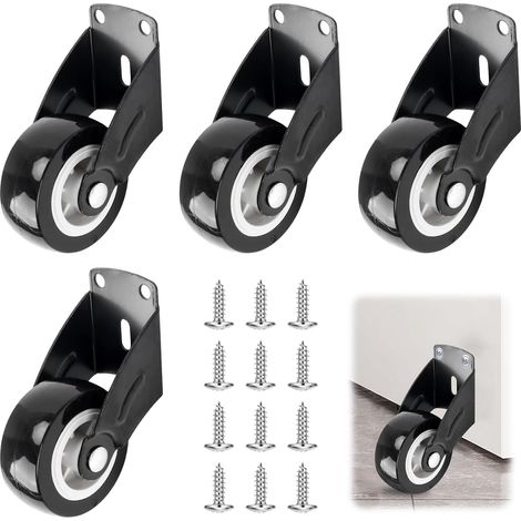 4 pièces Roue de portail, roues de portail à charge lourde pour roue de support anti-chute de porte, roue de support antidérapante réglable, roues montées latéralement, avec 12 vis, pour (1/5)