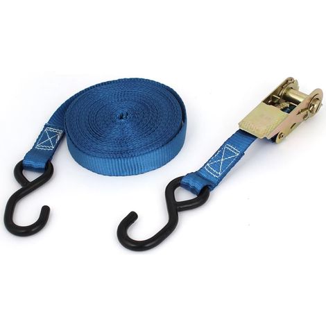 Blauer Bindeband 2 Haken Schnalle Metallratsche Spanngurt (1/3)