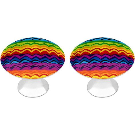 Boutons de meuble ronds en acier inoxydable à motif arc-en-ciel (1/5)