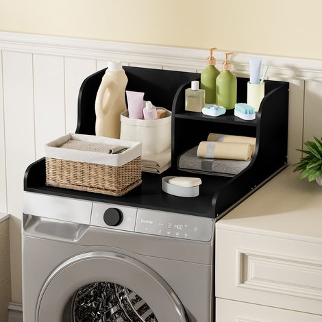 Comptoir pour Lave Linge et Sèche Linge avec Étagère - Table de rangement pour fournitures de lessive - plaque, Portant poids 50 kg - 70×68×30cm - FLASIDU (1/5)