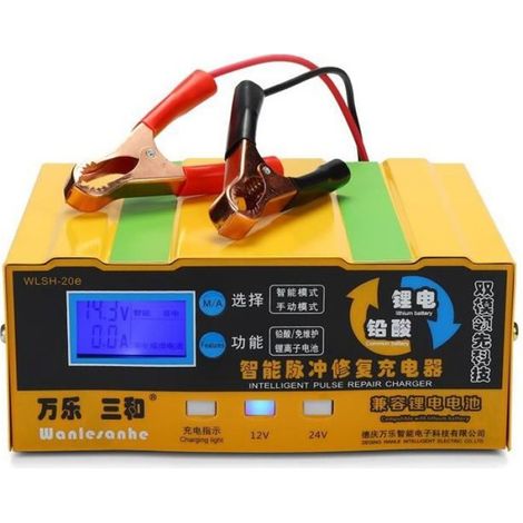 Chargeur Intelligent 110-250V 12V/24V 200AH de Batterie Automatique Impulsion pour Voiture Électrique Auto Moto (1/4)