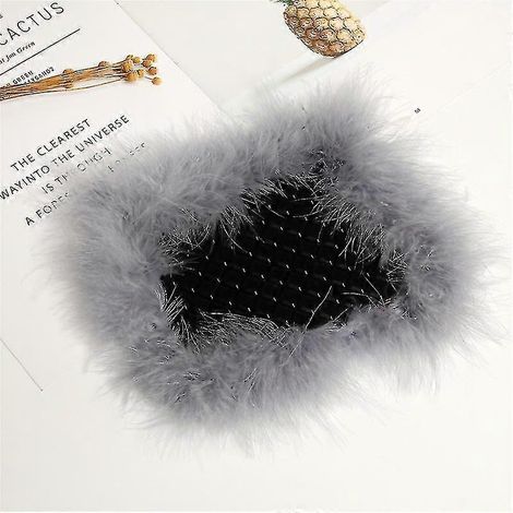 Rutschfestes Gel-Autokissen, Aufbewahrungskissen aus Straußenhaar, dekorativer Autoparfümhalter - Grau - 23 x 14 cm (Anleitung) (1/5)