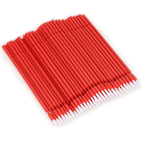 100 applicateurs dentaires jetables à micro-brosse flexibles (rouge) (1/5)