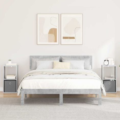 Table de chevet 2 pcs Gris béton 30,5 x 27 x 59,5 cm