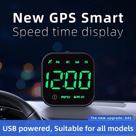 Afficheur Tête Haute Voiture Compteur de Vitesse GPS Numérique Écran Vert HUD Pliable Universel (1/5)