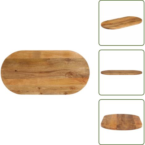 Tavolo in legno massello - vidaXL Piano Tavolo 90x40x2,5 cm Ovale in Legno Massello di Mango - Tavolo rustico
