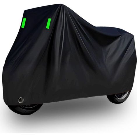 Housse De Moto Toutes Saisons, Bâche Pour Voiture, Imperméable Et Résistante Aux Intempéries, Protection Solaire Et Anti-Déchirure, Avec Œillets De Fixation Pour La Nuit - 220 X 95 X 110 Cm (1/5)