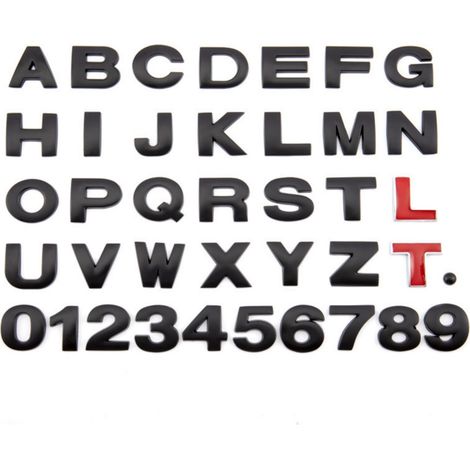 Kit d'emblème de voiture personnalisé en métal 3D – Lettres A-Z et chiffres 0-9 en alliage de zinc de qualité supérieure – Créez votre propre emblème et plaque d'immatriculation personnalisés pour vot (1/5)