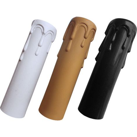 Paquete de 9 cubiertas de plástico para velas con efecto goteo, ideales para tubos de lámparas de araña y lámparas colgantes. Blanco + Amarillo + Negro