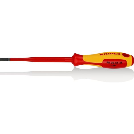 KNIPEX 98 20 55 SL Destornillador (Slim) para tornillos planos mango aislante en dos componentes, según norma VDE Barnizados 232 mm