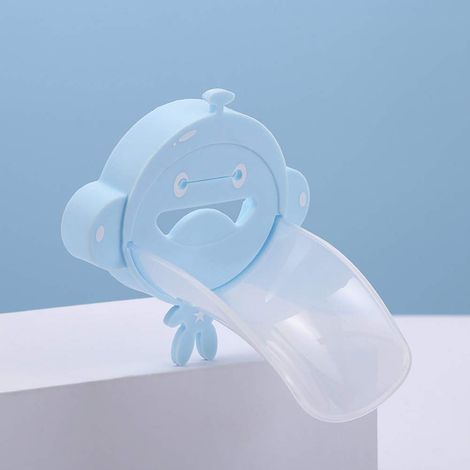 1 paquet de rallonge de robinet en silicone pour lave-mains d'enfant, motif dessin animé (bleu ciel)