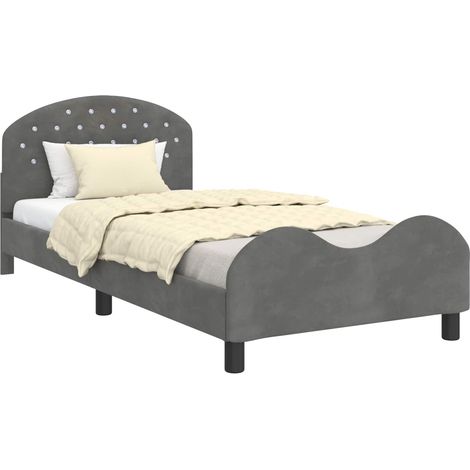 Children's Bed Frame with Headboard Dark Grey 90 x 200 cm vidaXL