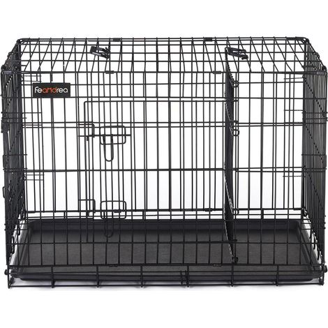 Cage pour chien avec 2 portes 92,5 x 57 5 x 64 cm noir (1/5)