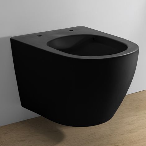 Wc sospeso rimless in ceramica nero opaco Tokyo (1/5)