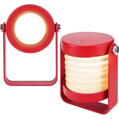 Lampe de chevet Dimmable Touch Light,poignée en bois rotation à 360° avec table de portable luminosité réglable,Chargement (1/4)