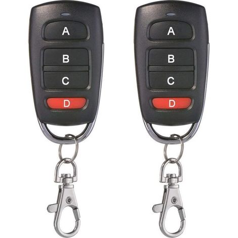 Confezione da 2 telecomandi universali per la clonazione di porte da garage, 433 MHz, con 4 pulsanti, per porte da garage elettriche, ecc.