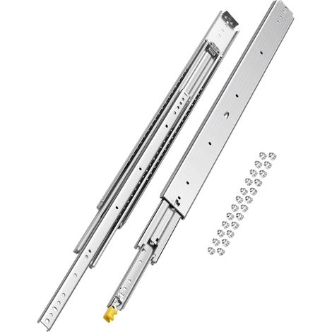 VEVOR Glissiere de Tiroir a Extension Complete, 1 Paire, Coulisse de Tiroir Verrouillable, 914 mm, Capacite de Charge 226,8 kg, Rail Coulissant Montage Lateral avec Roulement a Billes et Verrouillage