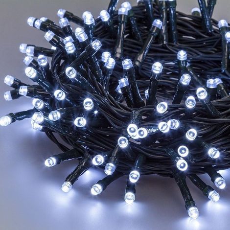 TRADE SHOP - Catena Luci A Led Luminosa Natalizia Metri 240 Led Bianco Freddo Con Giochi Luce - (1/2)