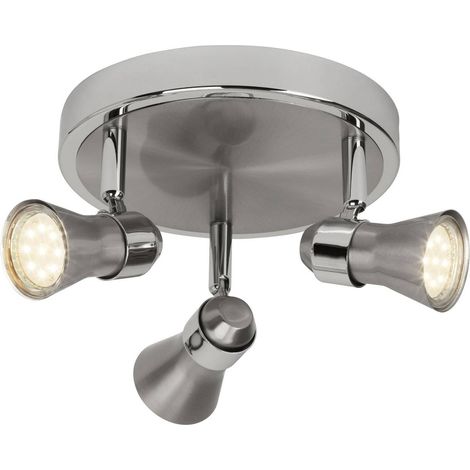 BRILLIANT Lampe Sanny LED Spotrondell 3flg eisen/chrom 3x LED-PAR51, GU10, 3W LED-Reflektorlampen inklusive, (250lm, 3000K) Köpfe schwenkbar (1/4)