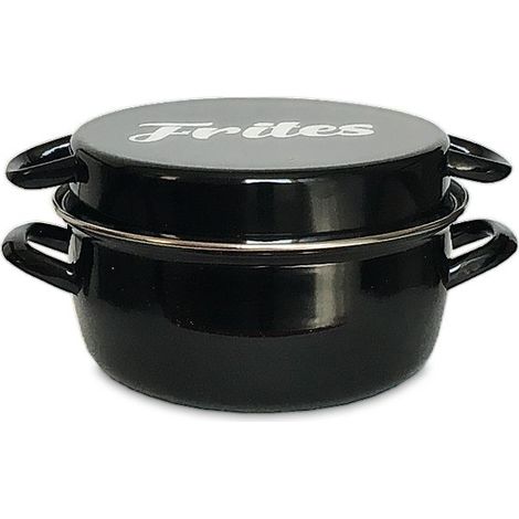 Friteuse électrique 26 cm – Capacité 4,8 litres – Compatible induction – Couvercle émaillé – Panier en fil d'acier – 1190915 – Baumalu