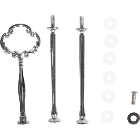 Kit Anse pour présentoir à gâteau 3 étages, 11 pces., 37cm, métal argenté, étagère à monter, arts créatifs, décoration-34238000 (1/2)