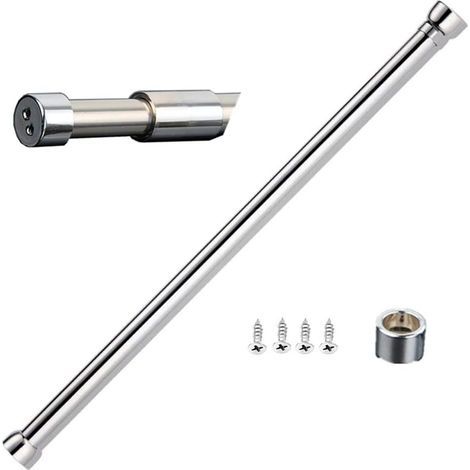 Barre de penderie extensible, tringle en acier inoxydable avec embouts (1/5)