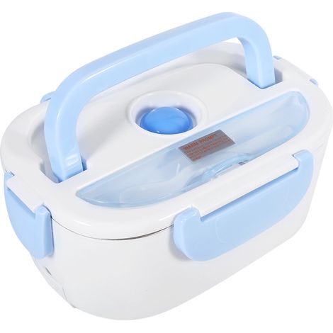 Boîte repas chauffante électrique portable 1,5L, bento lunch box réchaud nomade bleu, prise UE 110-220V, pour maison bureau école (1/5)