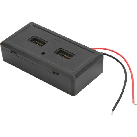 Doppel-USB-Ladepanel für Wohnmobile und Busse, schwarz, 12–24 V Eingang, wasserdicht, universell und einstellbar (1/5)