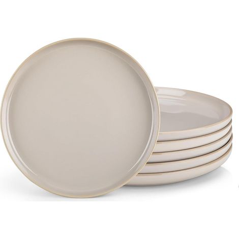 Speiseteller 6er Set 26cm Steingut Speiseteller 6er Set Soft Beige (1/5)