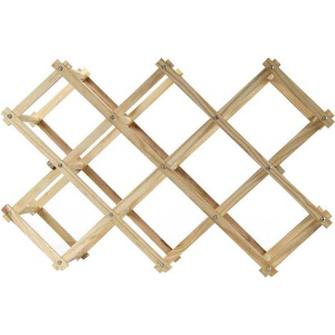 CANTINETTA PORTABOTTIGLIE IN LEGNO NATURALE 56X17X36CM RICHIUDIBILE CON 8 POSTI (1/2)