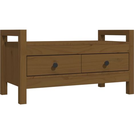 Panca da ingresso panca 80 x 40 x 43 cm in legno di pino massiccio marrone 020010798
